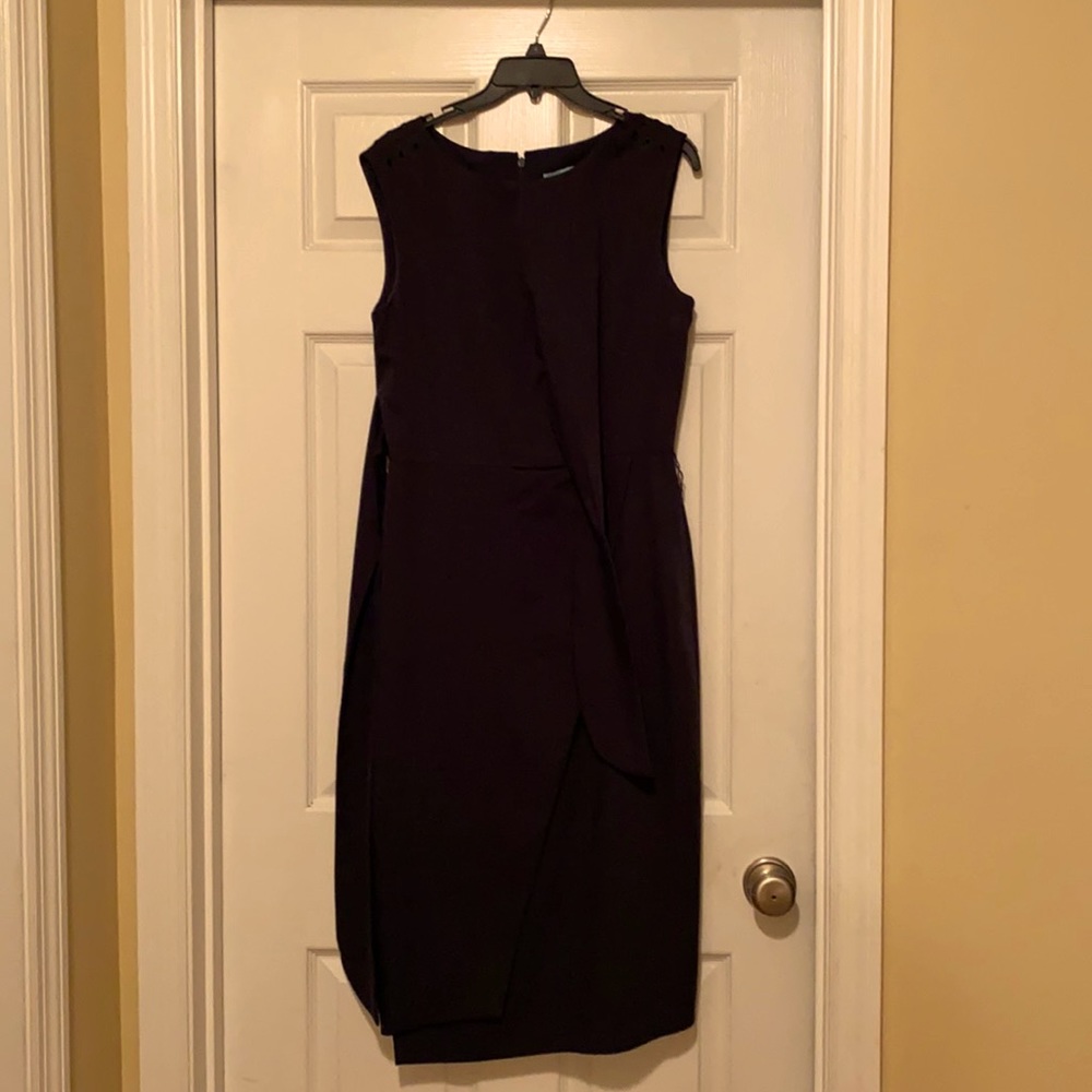 Antonio Melani, size 6, navy blue tie in front asymmetric dress